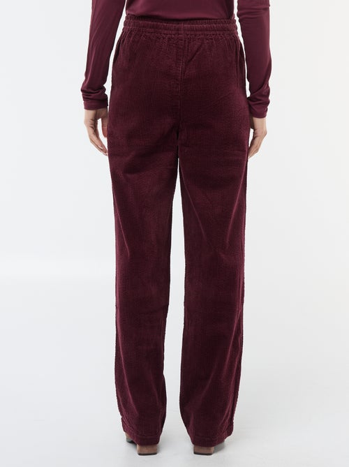 Wijde joggingbroek met ribbeltextuur - Kiabi