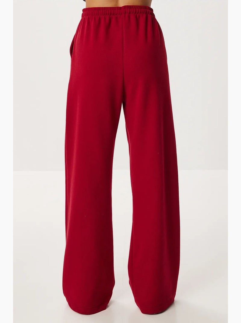 Wijde joggingbroek met trekkoordsluiting istanbul Granaatrood - Kiabi