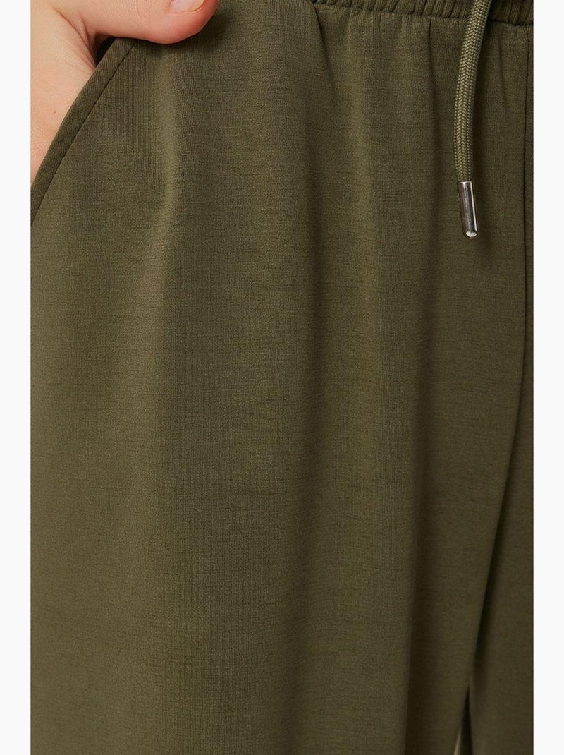 Wijde joggingbroek met trekkoordtaille istanbul Kaki - Kiabi