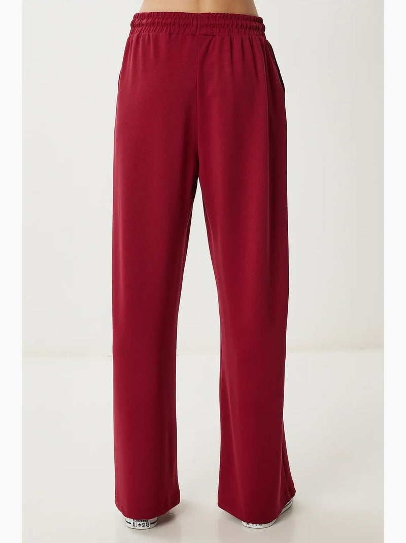 Wijde joggingbroek met trekkoordtaille istanbul Kasjmierrood - Kiabi