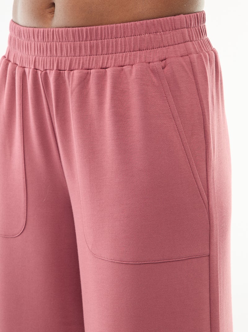Wijde joggingbroek van zachte stof Rose - Kiabi