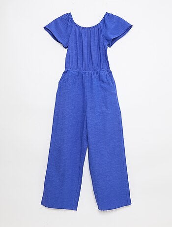 Wijde jumpsuit met korte mouwen