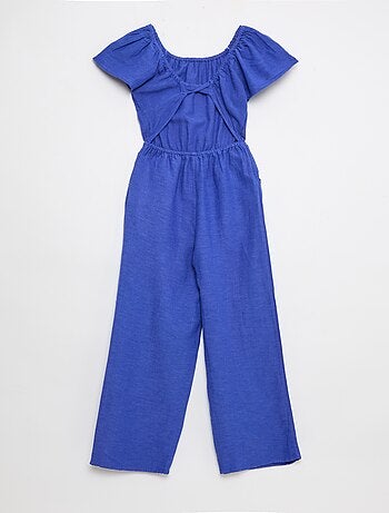 Wijde jumpsuit met korte mouwen