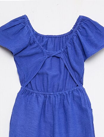 Wijde jumpsuit met korte mouwen
