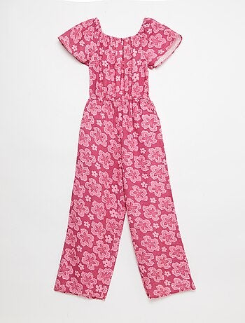 Wijde jumpsuit met korte mouwen