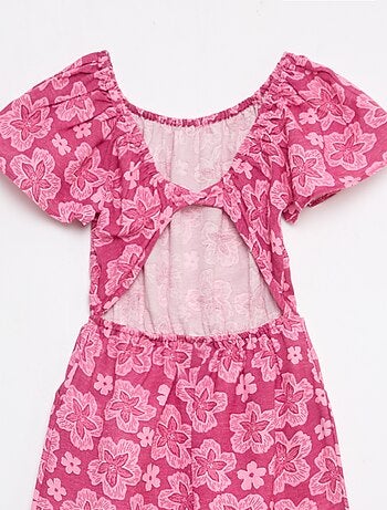 Wijde jumpsuit met korte mouwen