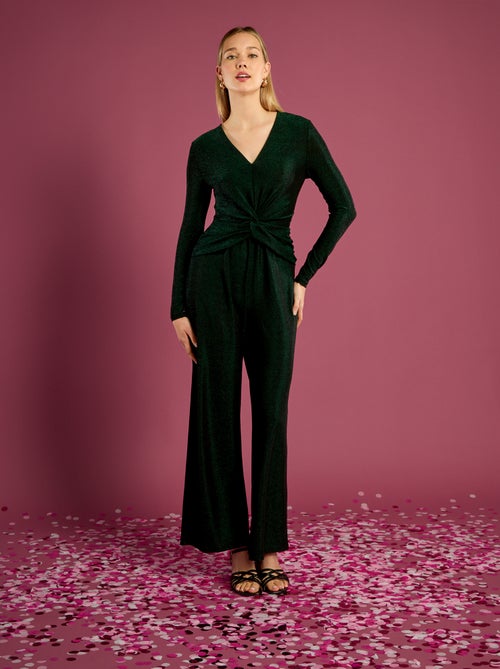 Wijde jumpsuit van glanstricot - Kiabi