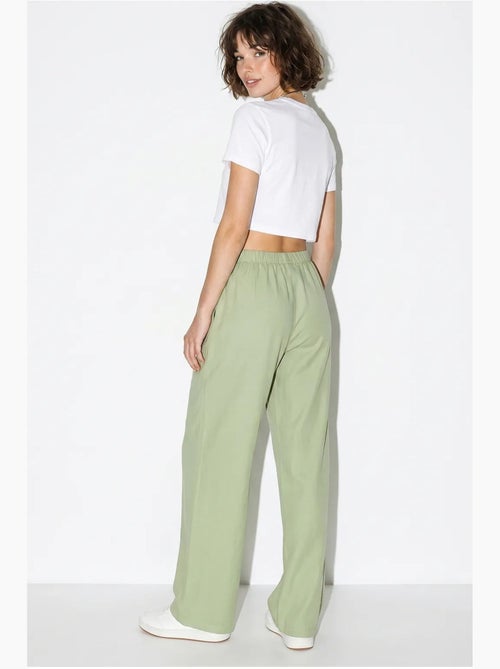 Wijde katoenen broek met trekkoord in de taille lucci - Kiabi Wijde katoenen broek met trekkoord in de taille lucci - Kiabi