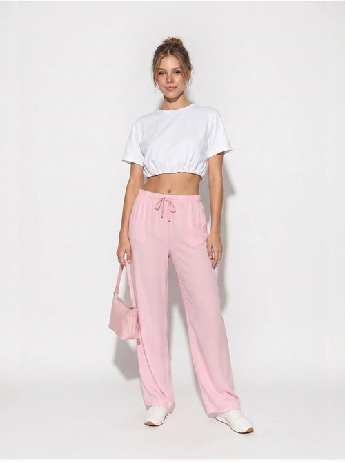 Wijde lyocell broek lucci - Kiabi Wijde lyocell broek lucci - Kiabi