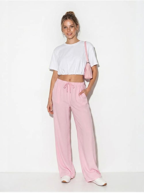 Wijde lyocell broek lucci - Kiabi Wijde lyocell broek lucci - Kiabi
