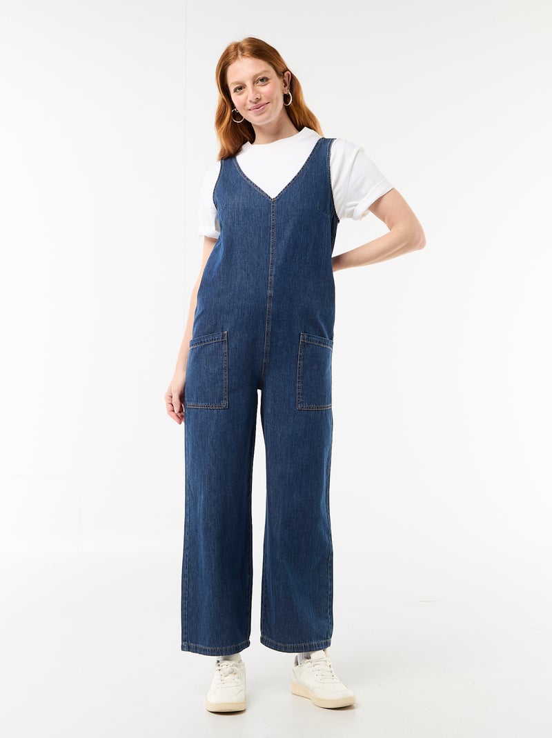 Wijde mouwloze jumpsuit Blauw - Kiabi