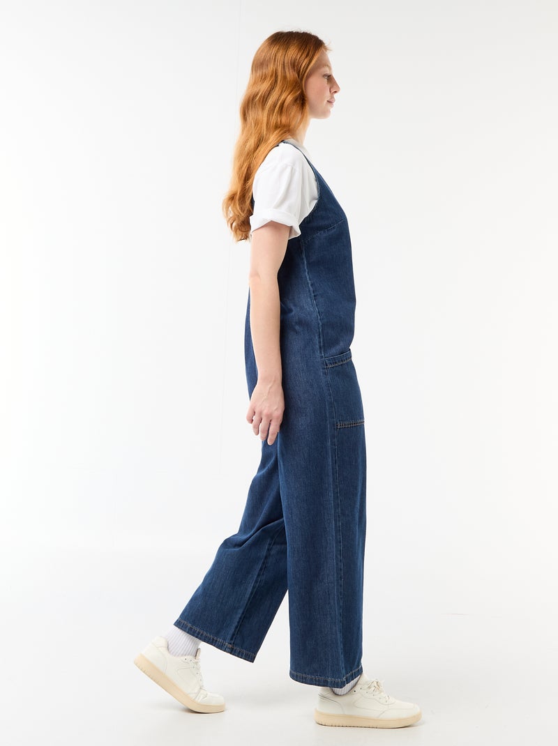 Wijde mouwloze jumpsuit Blauw - Kiabi