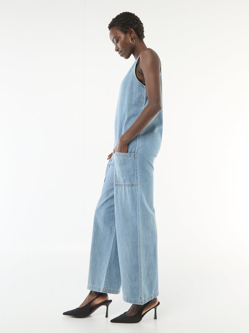 Wijde mouwloze jumpsuit Blauw - Kiabi