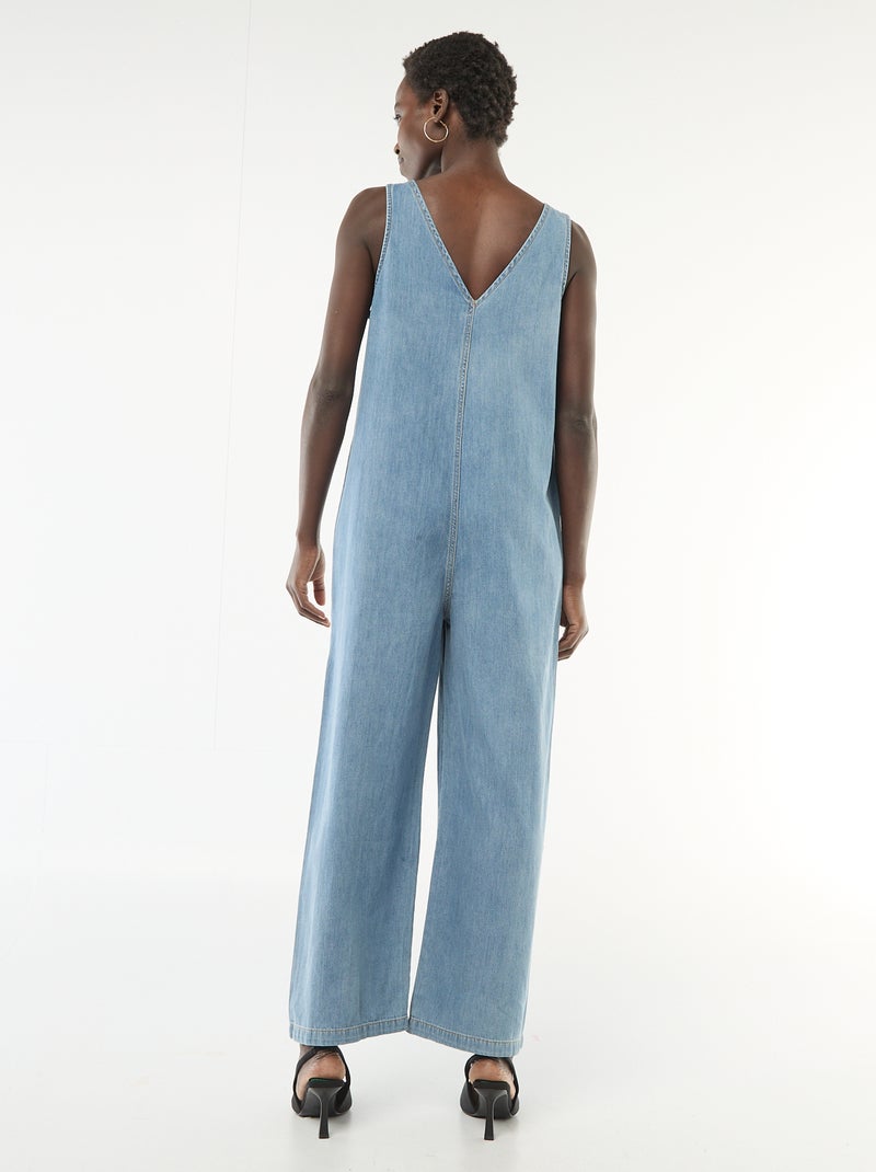 Wijde mouwloze jumpsuit Blauw - Kiabi