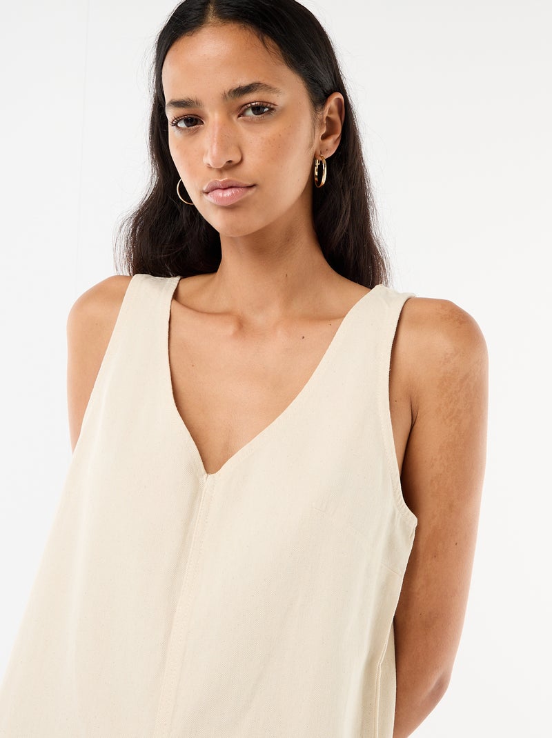 Wijde mouwloze jumpsuit Wit - Kiabi