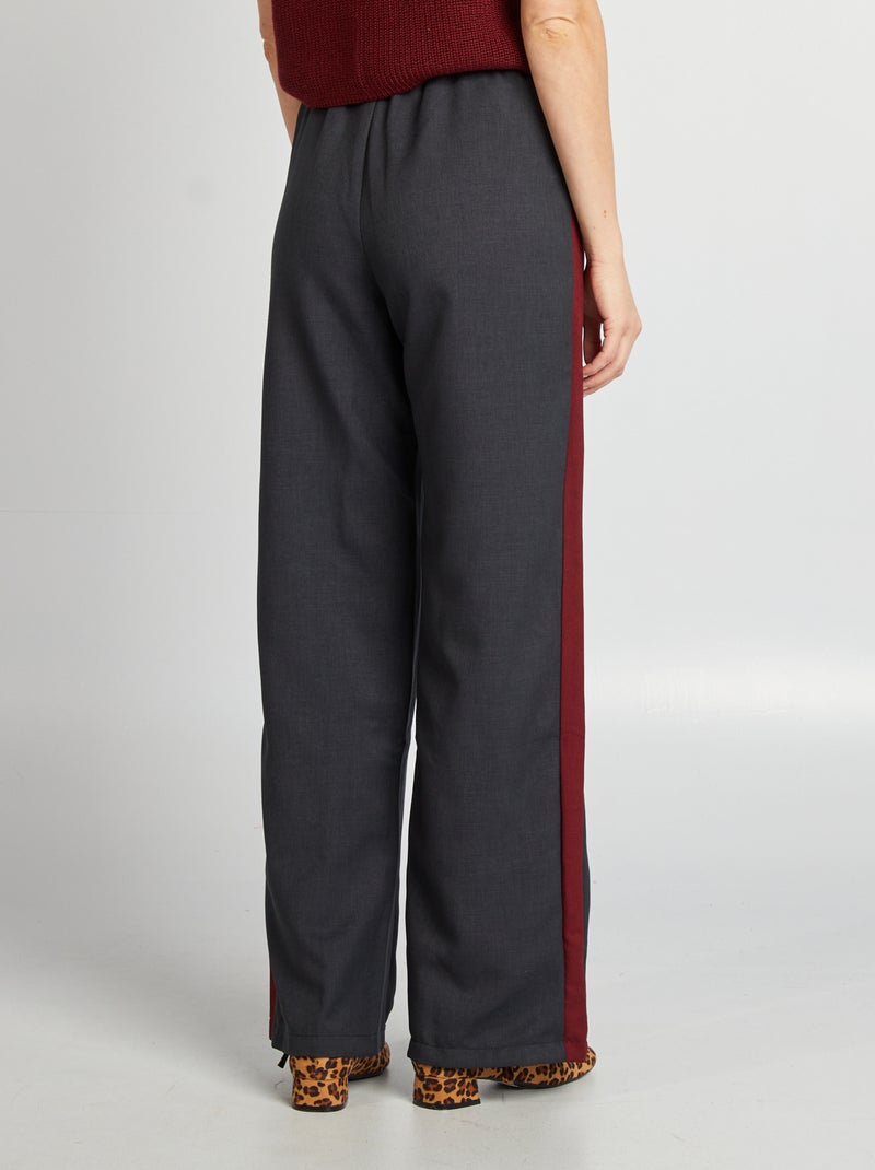 Wijde nette broek met strepen aan weerszijden BLAUW - Kiabi