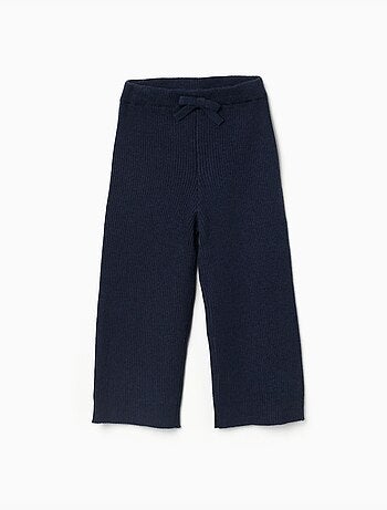 Wijde ribgebreide broek