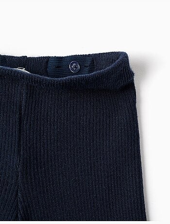 Wijde ribgebreide broek