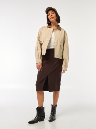 Wijde rok met hoge taille