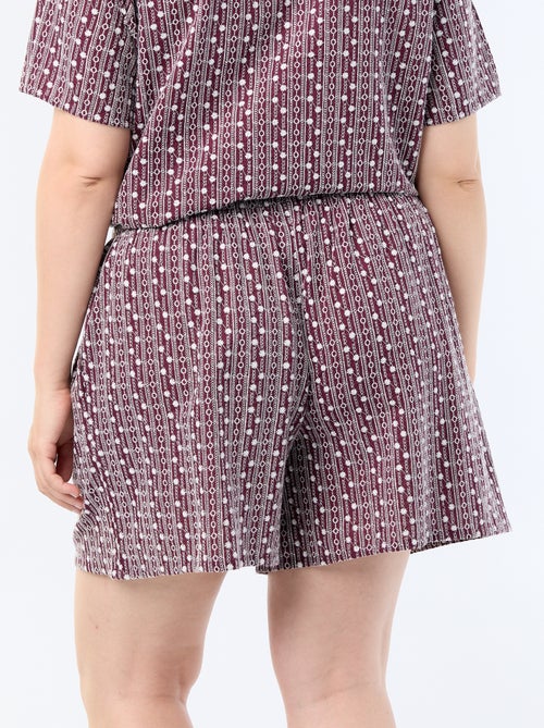 Wijde short met geborduurde prints - Kiabi