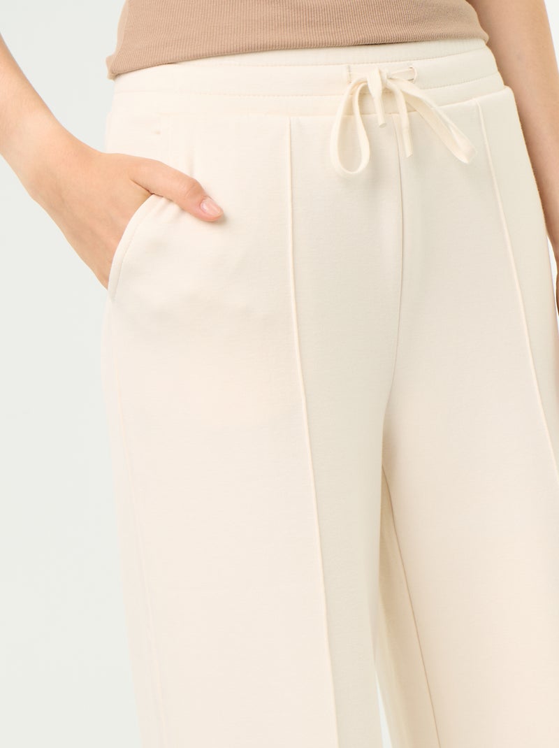 Wijde soft touch-broek Biege - Kiabi