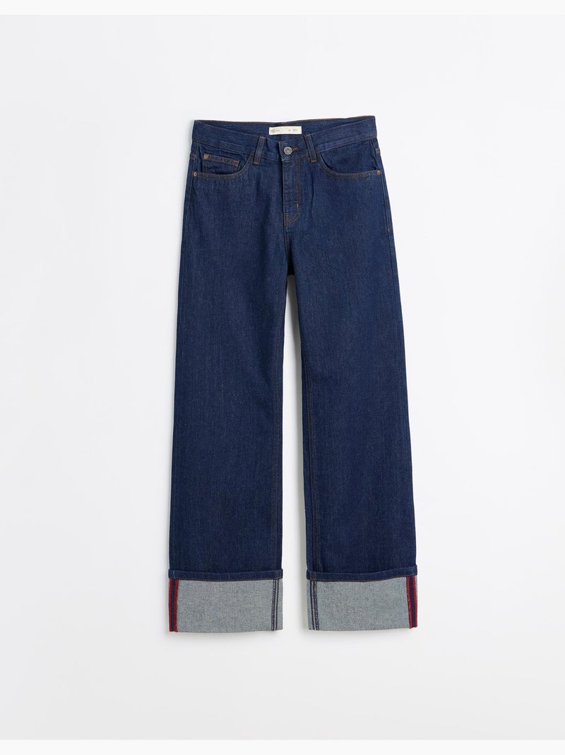 Wijde spijkerbroeken met plooien, mo fashion Blauw - Kiabi
