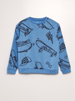 Wijde sweater van joggingstof met print