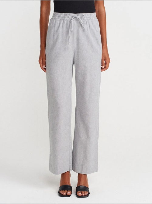 Wijde tencel broek met trekkoord in de taille dilvin - Kiabi Wijde tencel broek met trekkoord in de taille dilvin - Kiabi