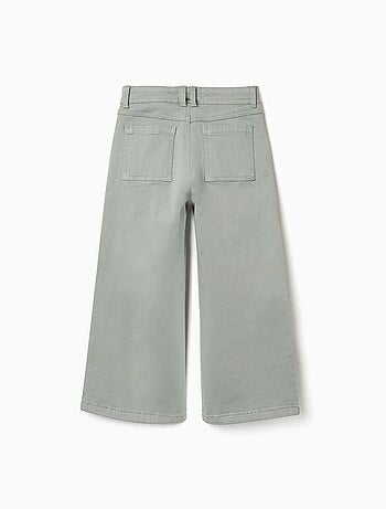 Wijde twill broek met vier zakken