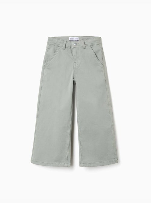 Wijde twill broek met vier zakken - Kiabi Wijde twill broek met vier zakken - Kiabi