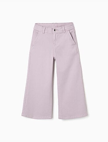 Wijde twill broek met vier zakken