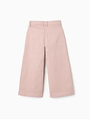 Wijde twill broek met voorzakken