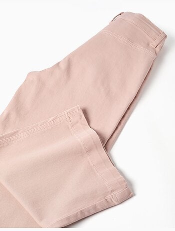 Wijde twill broek met voorzakken