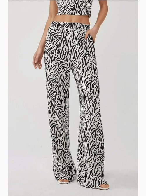 Wijde zebraprint broek hiccup - Kiabi