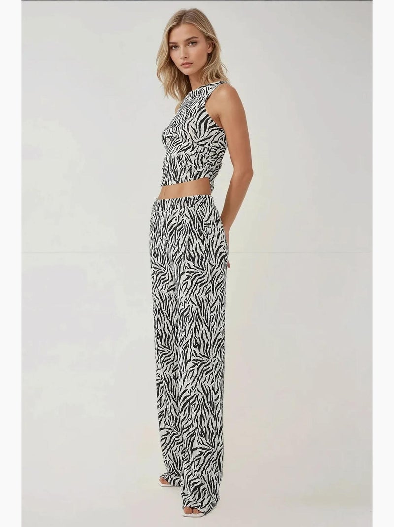 Wijde zebraprint broek hiccup Multicolor - Kiabi