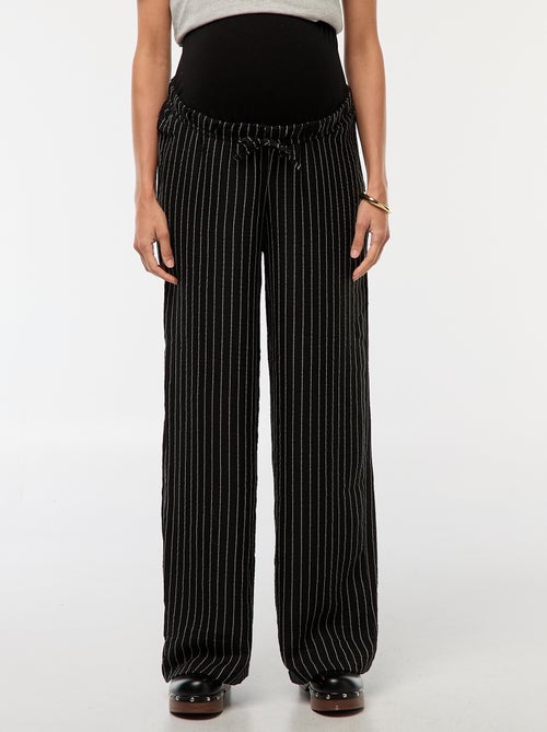 Wijde zwangerschapsbroek met strepen - Kiabi