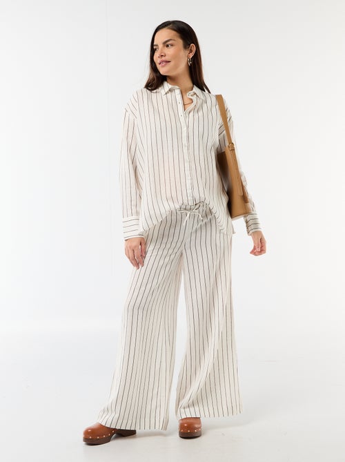 Wijde zwangerschapsbroek van linnenmix - Kiabi