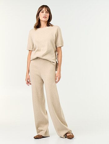Wijde zwangerschapsbroek van ribtricot