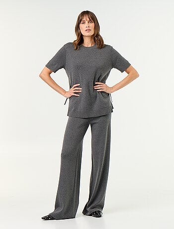 Wijde zwangerschapsbroek van ribtricot
