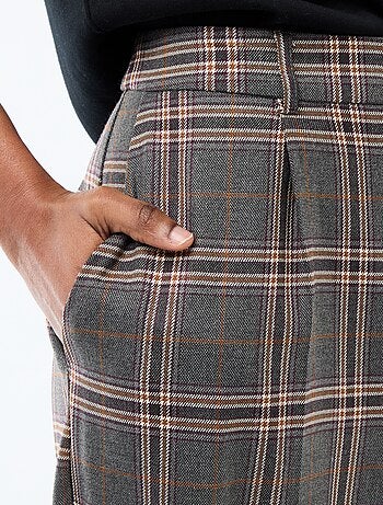 Wijdvallende broek met ruitjes