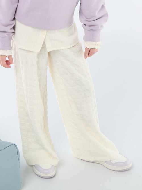 Wijdvallende broek van stretch tricot - Kiabi
