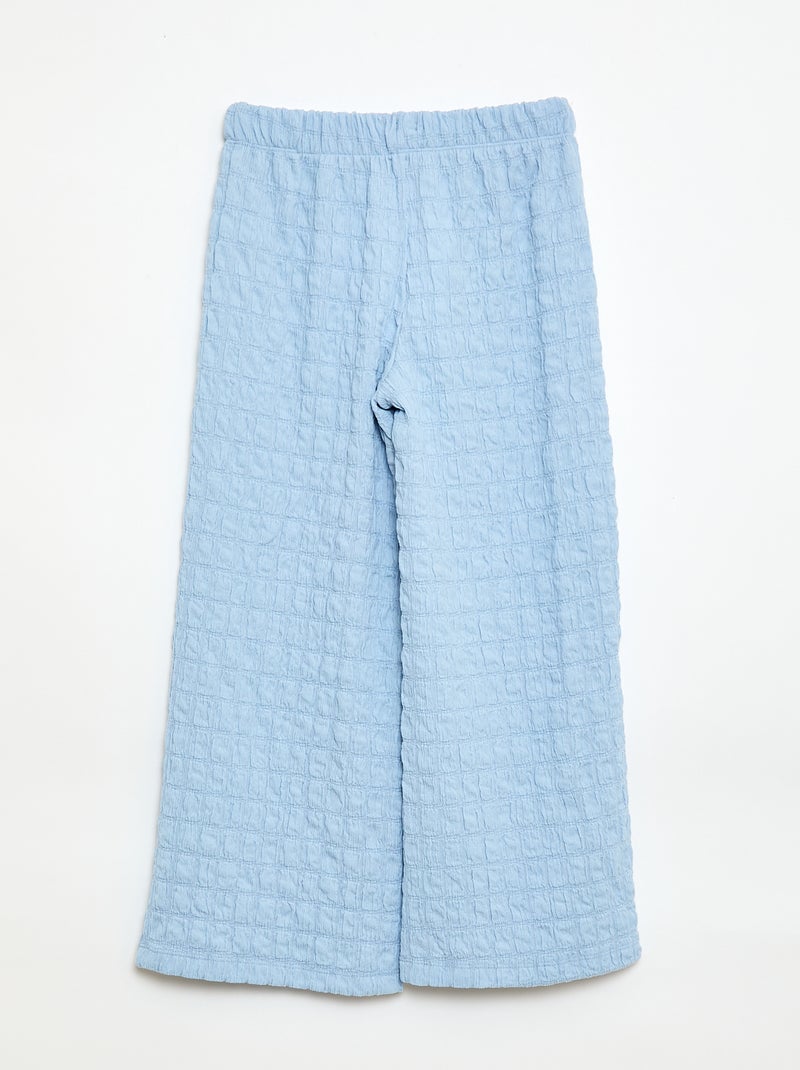 Wijdvallende broek van stretch tricot Blauw - Kiabi