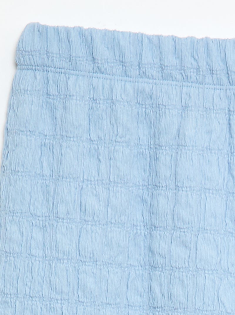 Wijdvallende broek van stretch tricot Blauw - Kiabi