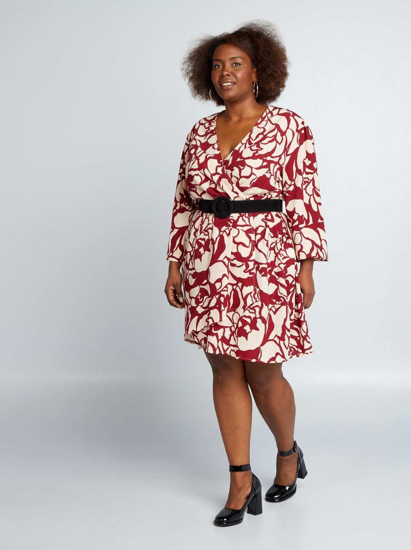 Wikkeljurk met print ROOD - Kiabi