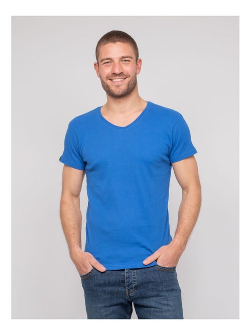 William geribbeld katoenen t-shirt met v-hals - Kiabi William geribbeld katoenen t-shirt met v-hals - Kiabi