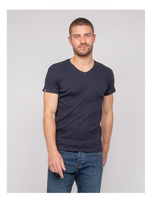 William geribbeld katoenen t-shirt met v-hals - Kiabi William geribbeld katoenen t-shirt met v-hals - Kiabi