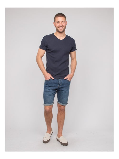William geribbeld katoenen t-shirt met v-hals - Kiabi William geribbeld katoenen t-shirt met v-hals - Kiabi