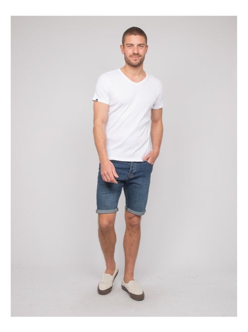 William geribbeld katoenen t-shirt met v-hals - Kiabi William geribbeld katoenen t-shirt met v-hals - Kiabi