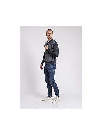 Wilofti tweekleurig vest met ritssluiting en opstaande kraag