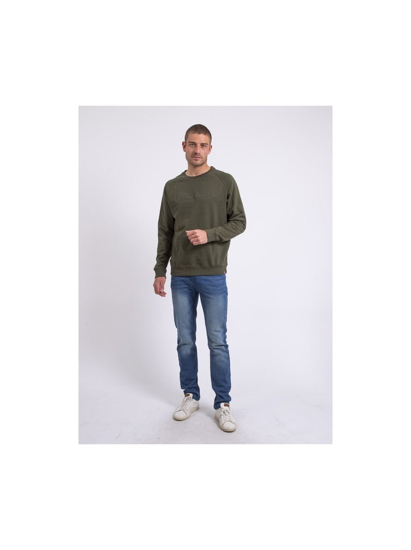 Winamok sweatshirt met ronde hals Kaki - Kiabi